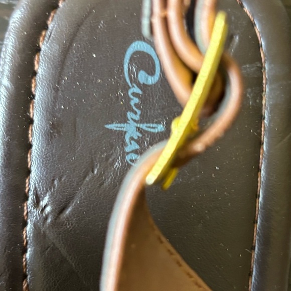 Curfew women’s 10 Roman brow leather strappy sandal thong - Picture 5 of 9